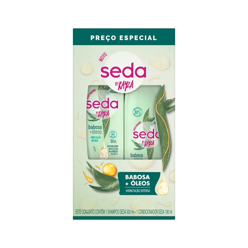 Kit Shampoo Seda Babosa + Óleos 300ml + Condicionador 190ml