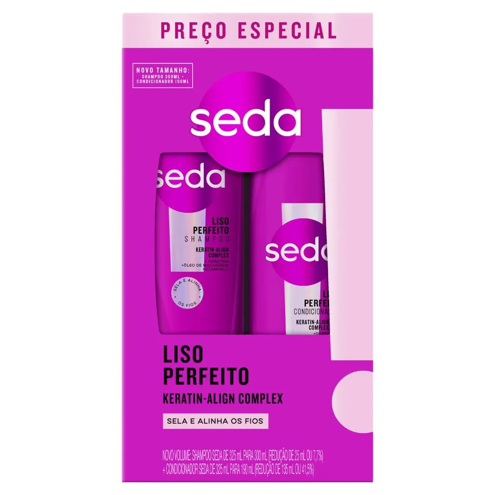 Kit Shampoo Seda Liso Perfeito 300ml + Condicionador 190ml