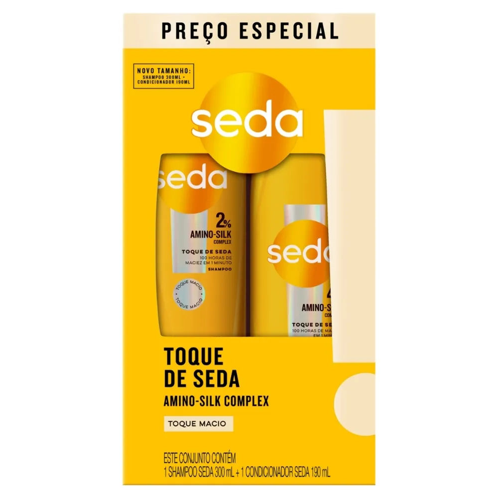 Kit Shampoo Seda Toque de Seda 300ml + Condicionador 190ml