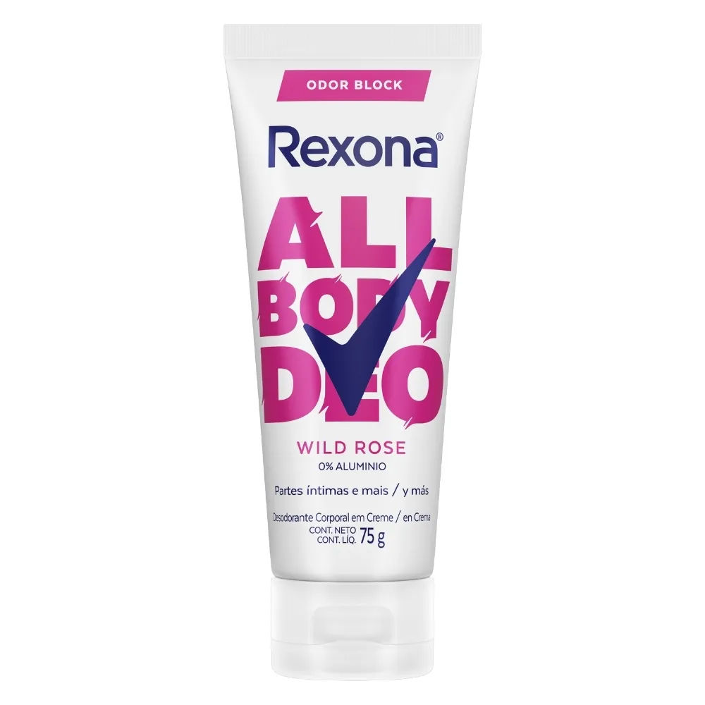 Desodorante Antitranspirante Creme Rexona All Body Wild Rose 75g
