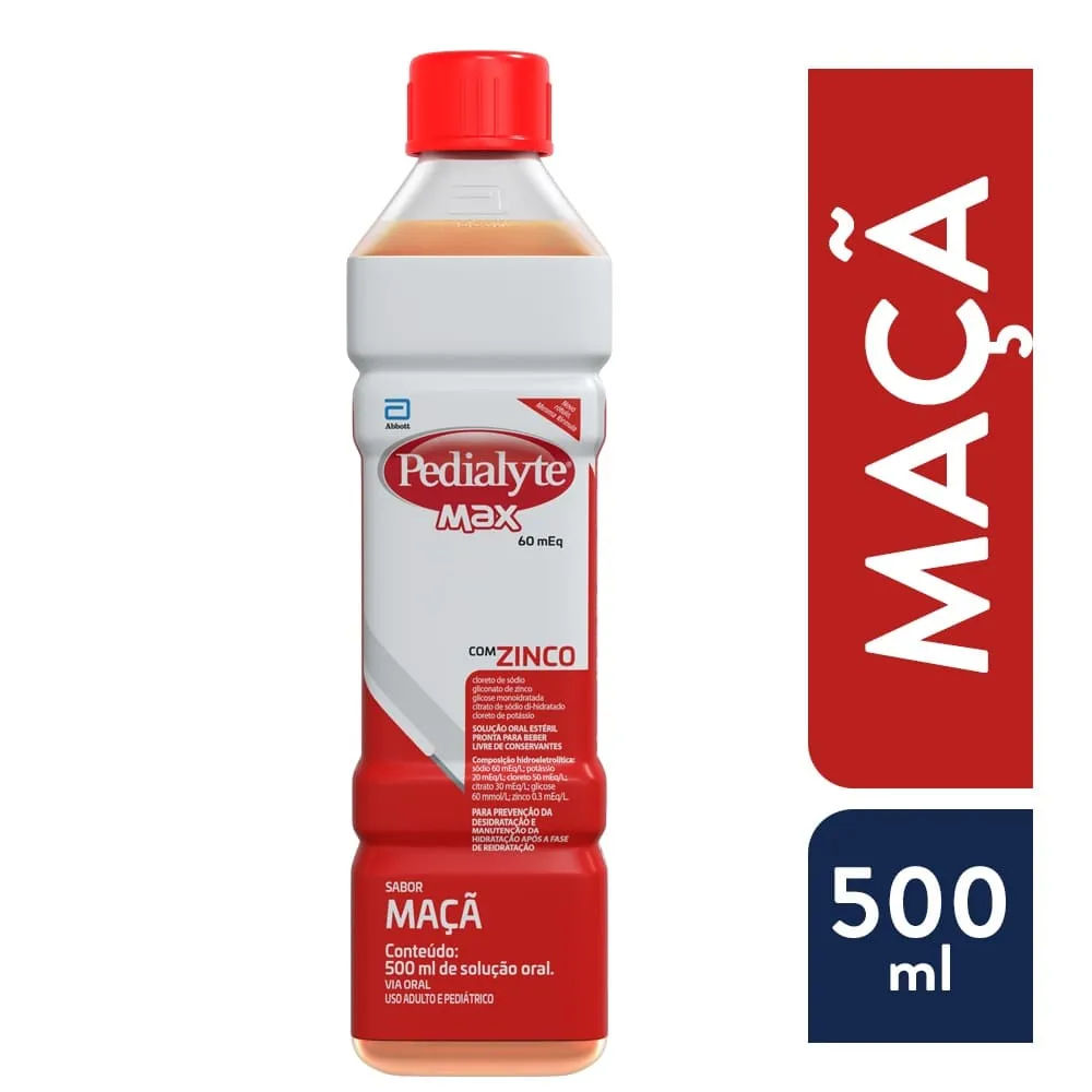 Pedialyte Max 500ml Maçã com Zinco Abbott