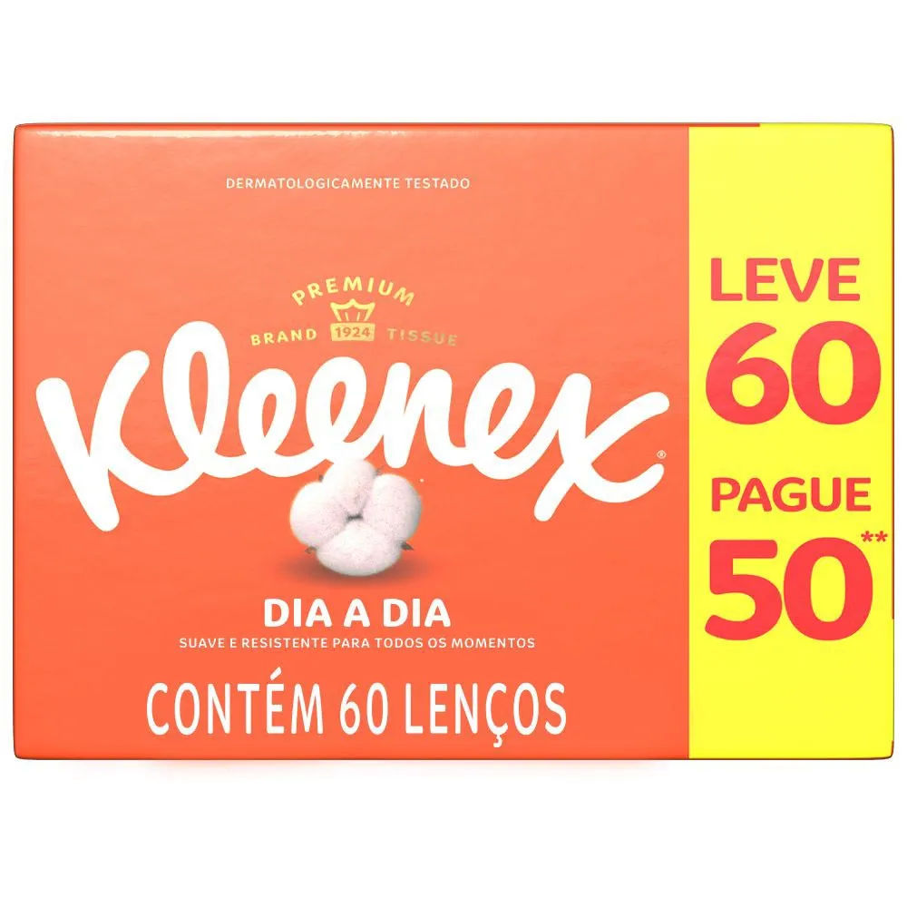 Lenços Kleenex Original Leve 60 e Pague 50 Unidades