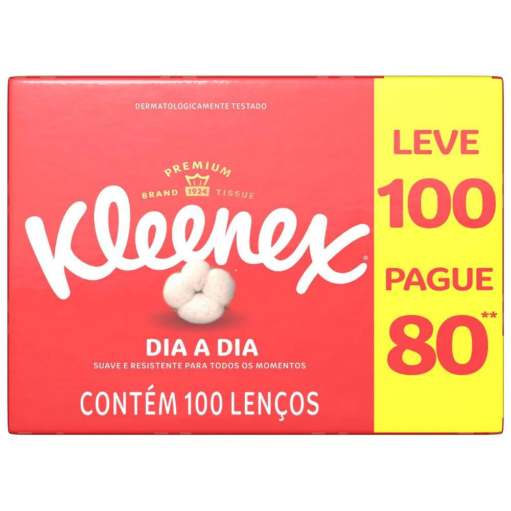 Lenços Kleenex Box Pague 80 Leve 100