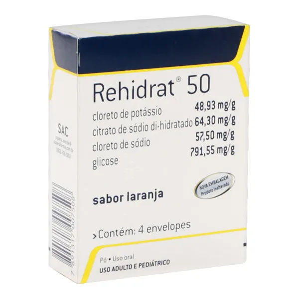 Rehidrat 50 Pó para Solução Oral 4 Envelopes de 7,625g
