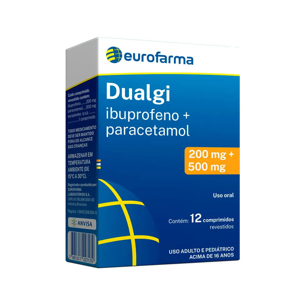 Dualgi 200mg + 500mg 12 Comprimidos Revestidos Eurofarma