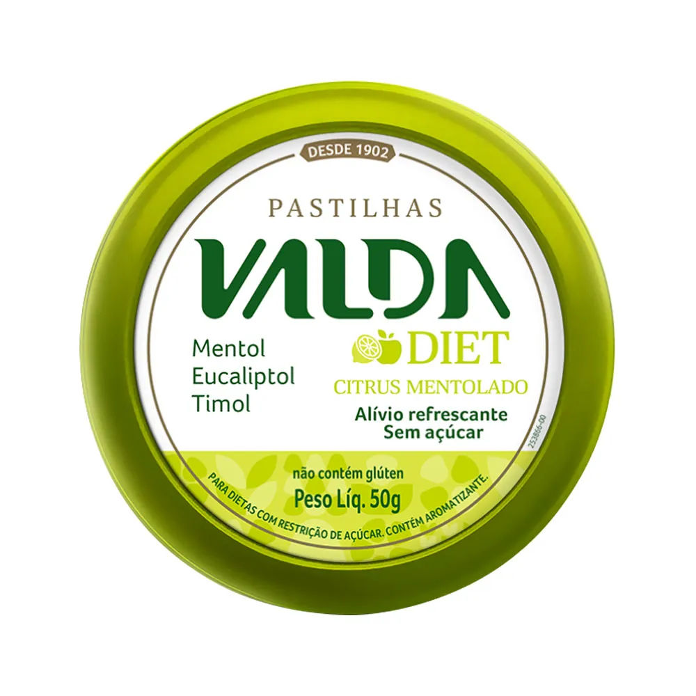 Valda Diet Pastilhas Citrus Mentolado 50gr