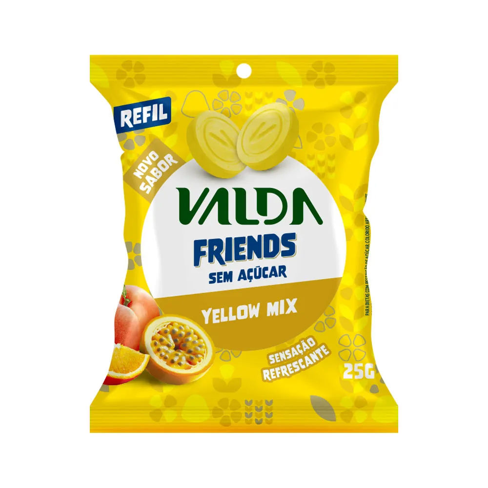 Valda Friends Pastilhas Yellow Mix Refil 25gr