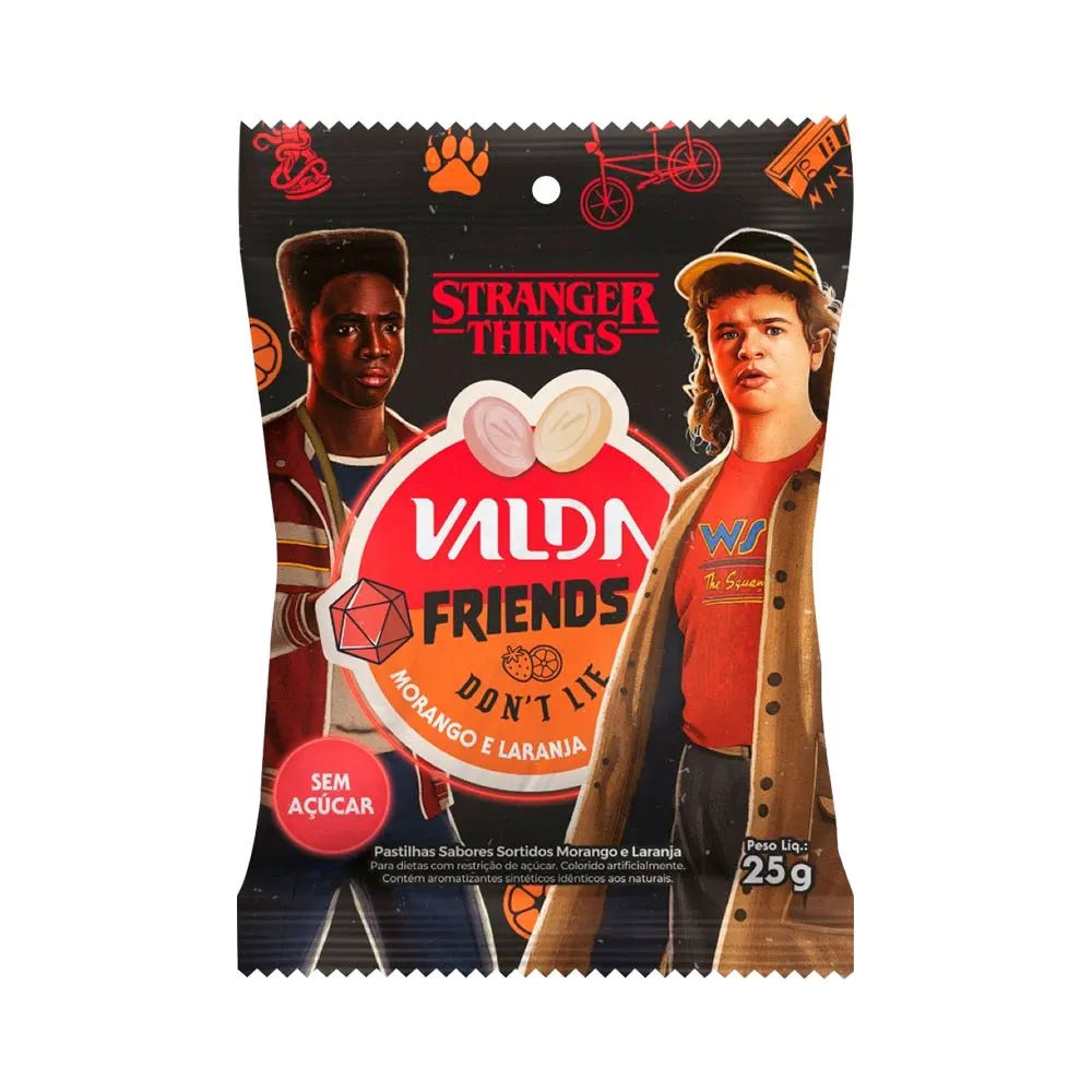 Valda Stranger Things Friends Morango & Laranja 25g