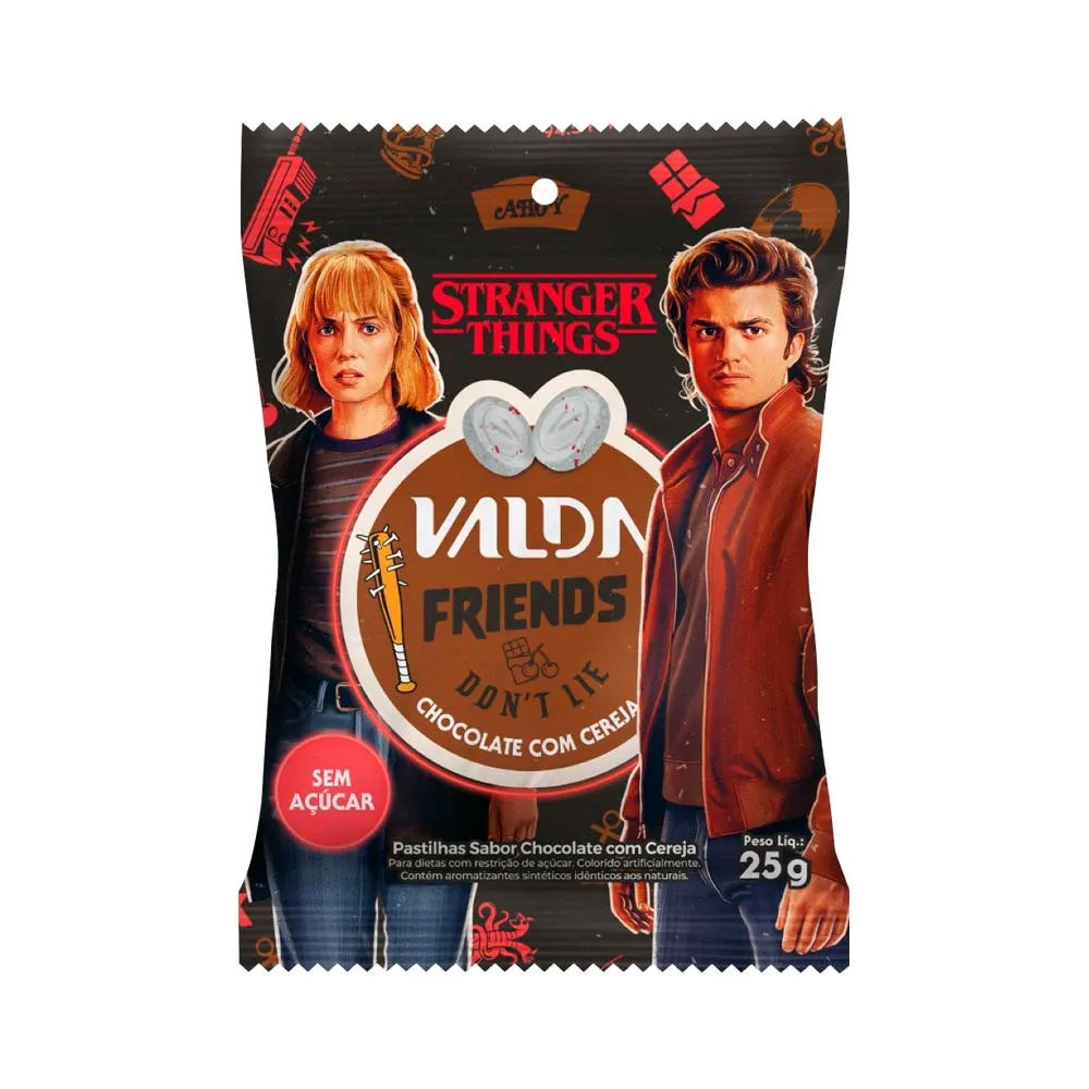 Valda Stranger Things Friends Chocolate & Cereja 25g