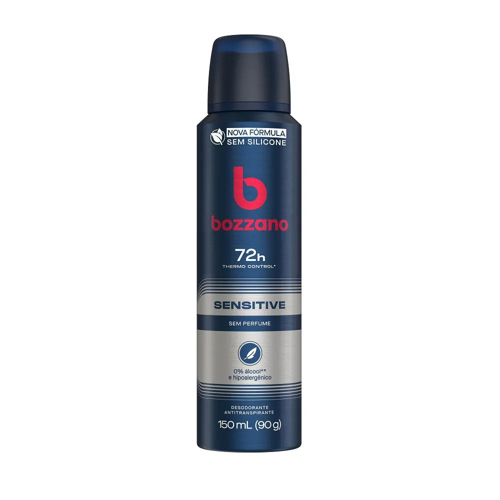 Desodorante Sem Perfume Antitranspirante Aerossol Masculino Bozzano Sensitive 150ml