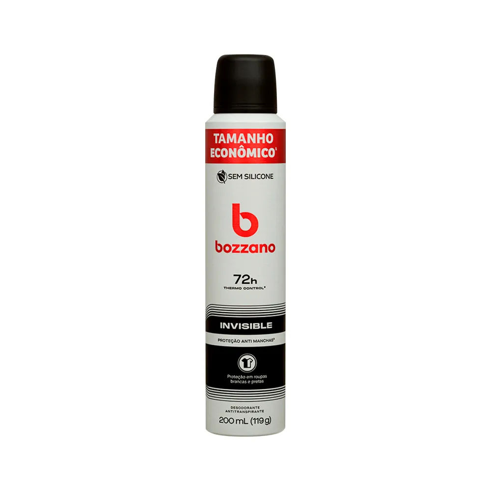 Desodorante Antitranspirante Aerossol Bozzano Anti Invisible 200ml