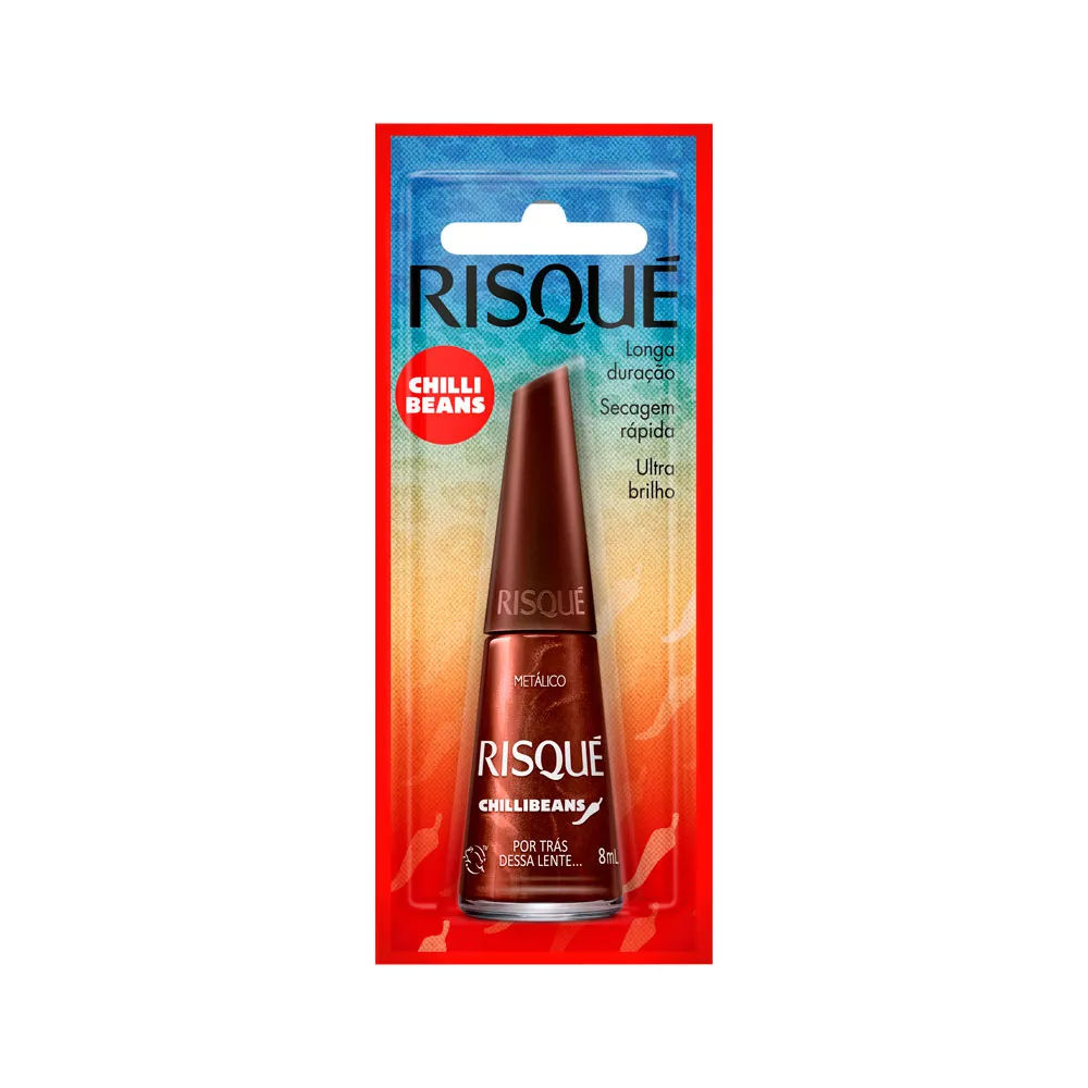 Esmalte Risque Chillibeans Metalico Por Tras Dessa Lente.. 8ml