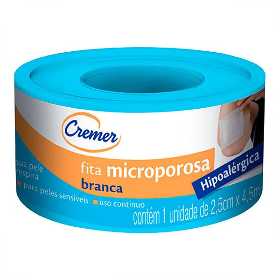Fita Micropore Cremer Branca 2,5cm x 4,5m