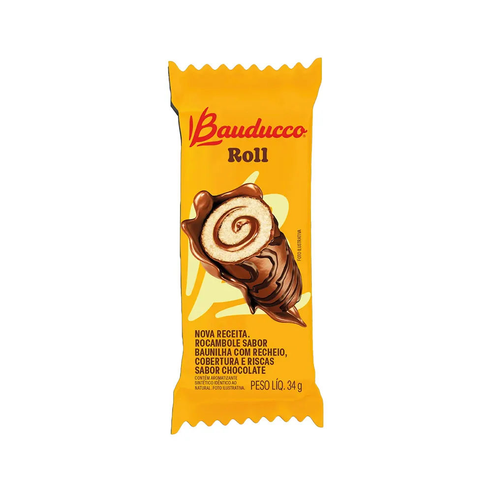 Rocambole Bauducco Roll Baunilha e Chocolate 34g