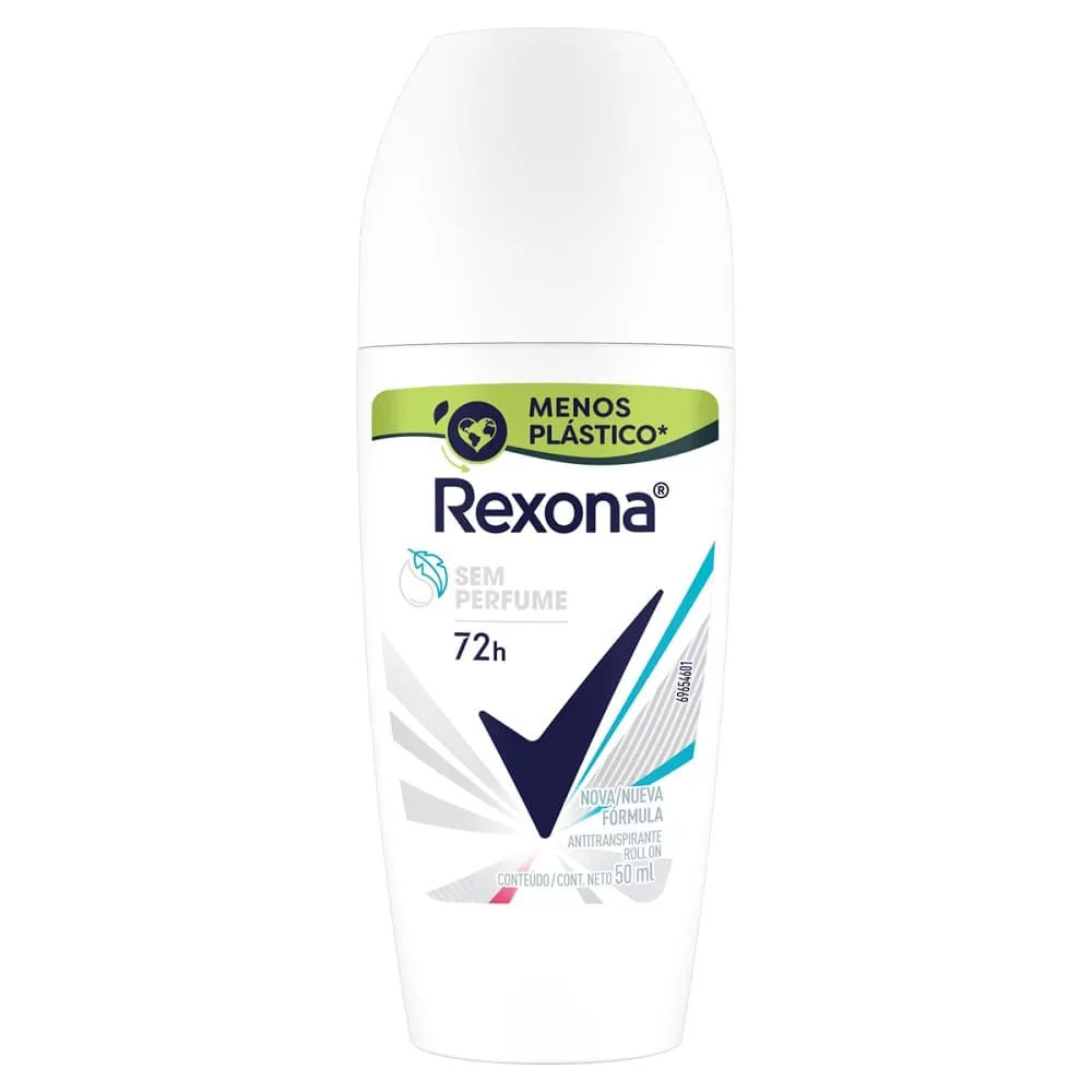 Desodorante Antitranspirante Roll-on Rexona Sem Perfume 50g