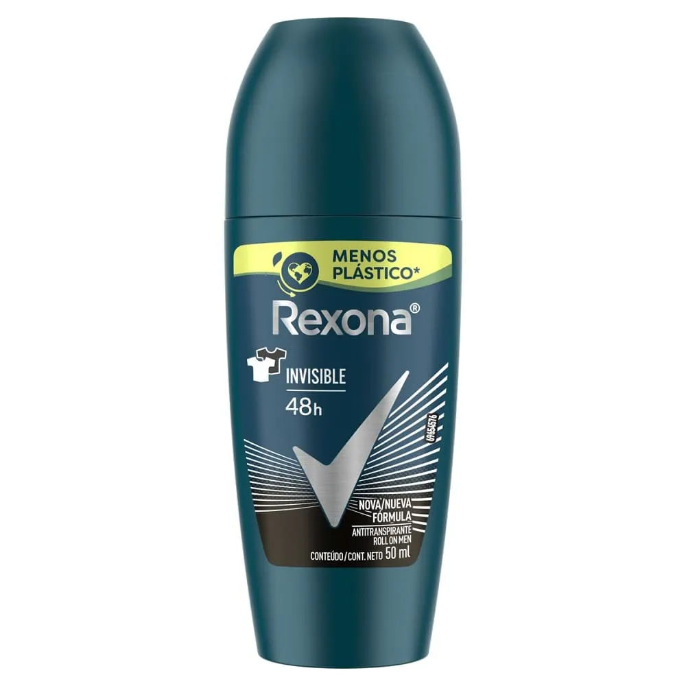 Desodorante Antitranspirante Roll-on Rexona Men Invisible 50g