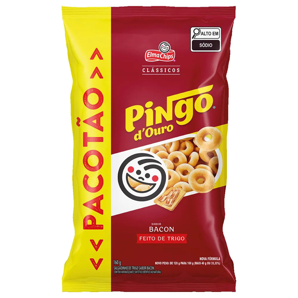 Salgadinho Elma Chips Pingo D’Ouro Bacon 160g