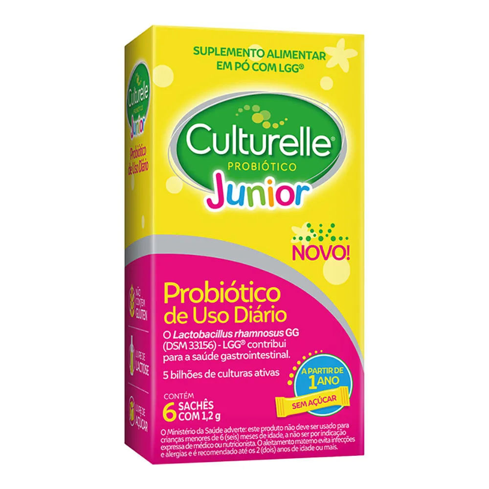 Probiótico Culturelle Junior com 6 sachês de 1,2g