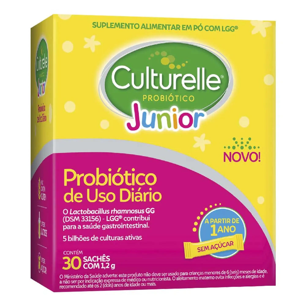 Probiótico Culturelle Junior Sem Açúcar com 30 sachês