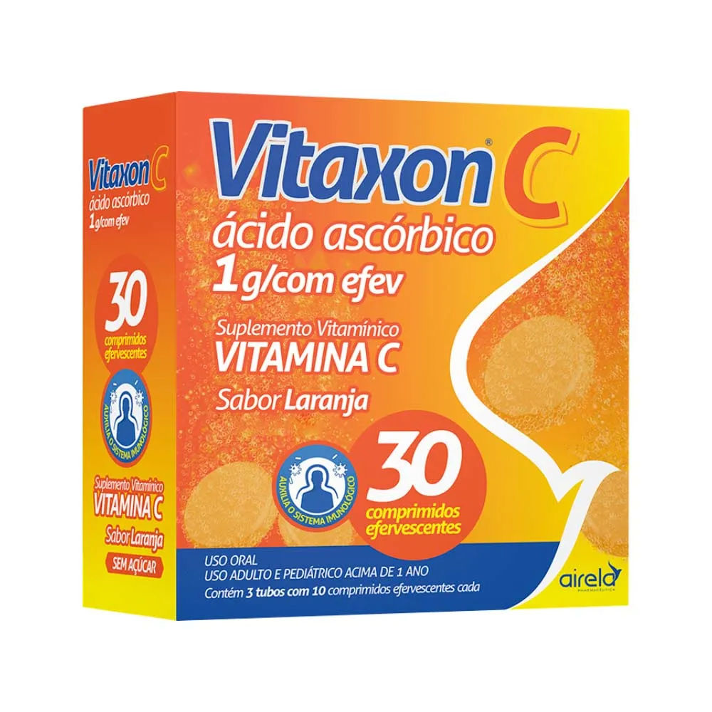 Vitaxon C Com 30 Comprimidos Efervescentes 1g Laranja