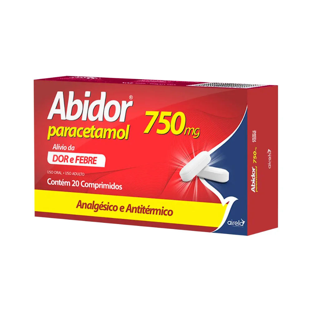 Abidor Paracetamol Com 20 Comprimidos 750mg