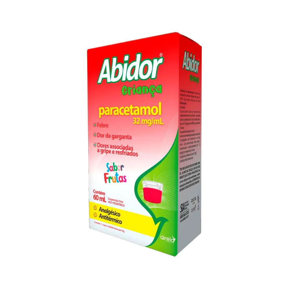 Abidor Crianca Paracetamol 60ml Suspensao Oral 32mg/ml Frutas