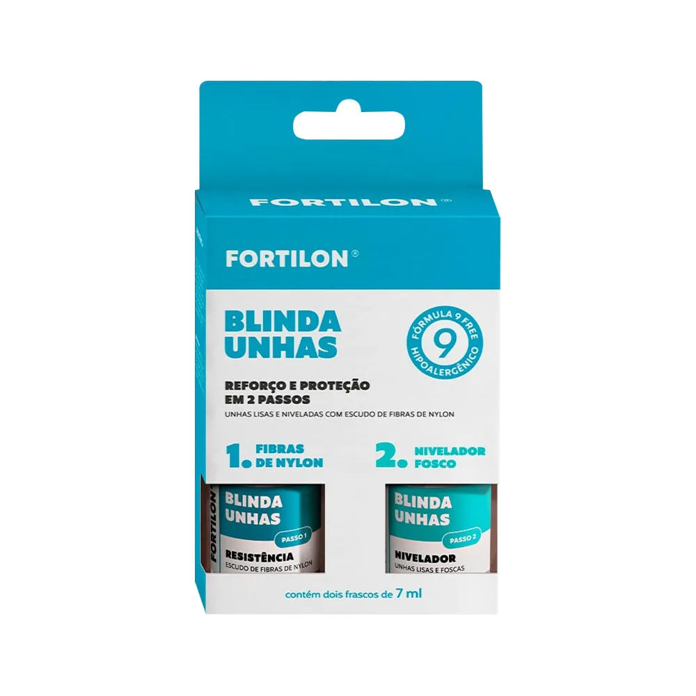 Kit Blinda Unhas Fortilon Com 2 Passos 7ml Cada