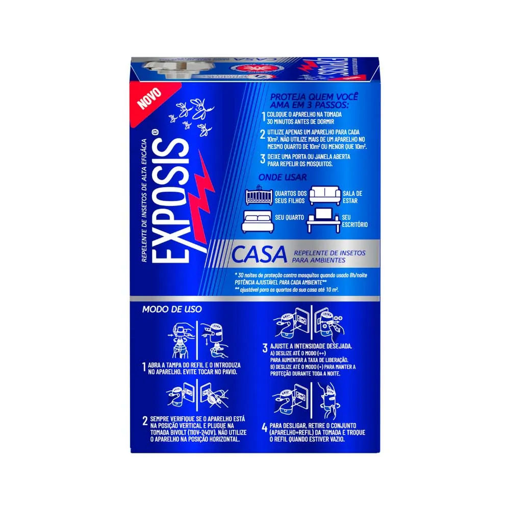 Repelente Exposis Elétrico Casa Refil 32,9ml