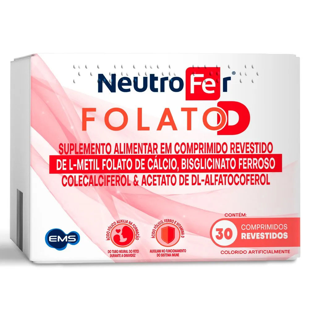 Suplemento Alimentar Neutrofer Folato D 30 Comprimidos EMS