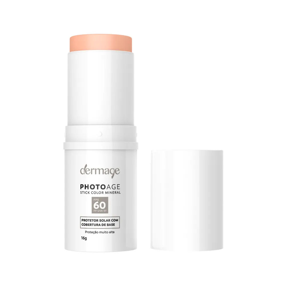Protetor Solar Facial Dermage Photoage Stick Color Mineral FPS 60 Claro 16g
