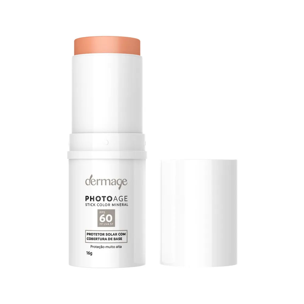 Protetor Solar Facial Dermage Photoage Stick Color Mineral FPS 60 Nude 16g