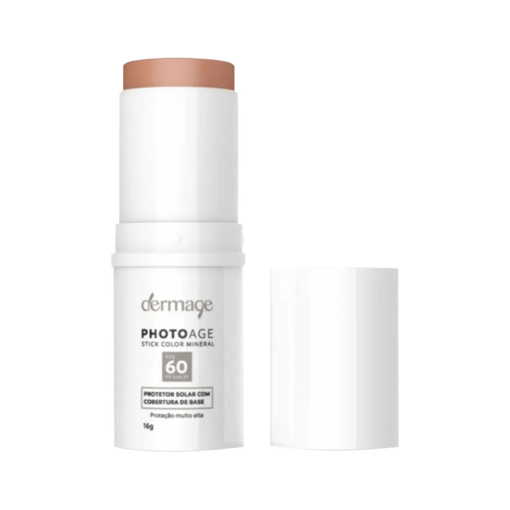 Protetor Solar Facial Dermage Photoage Stick Color Mineral FPS 60 Médio 16g