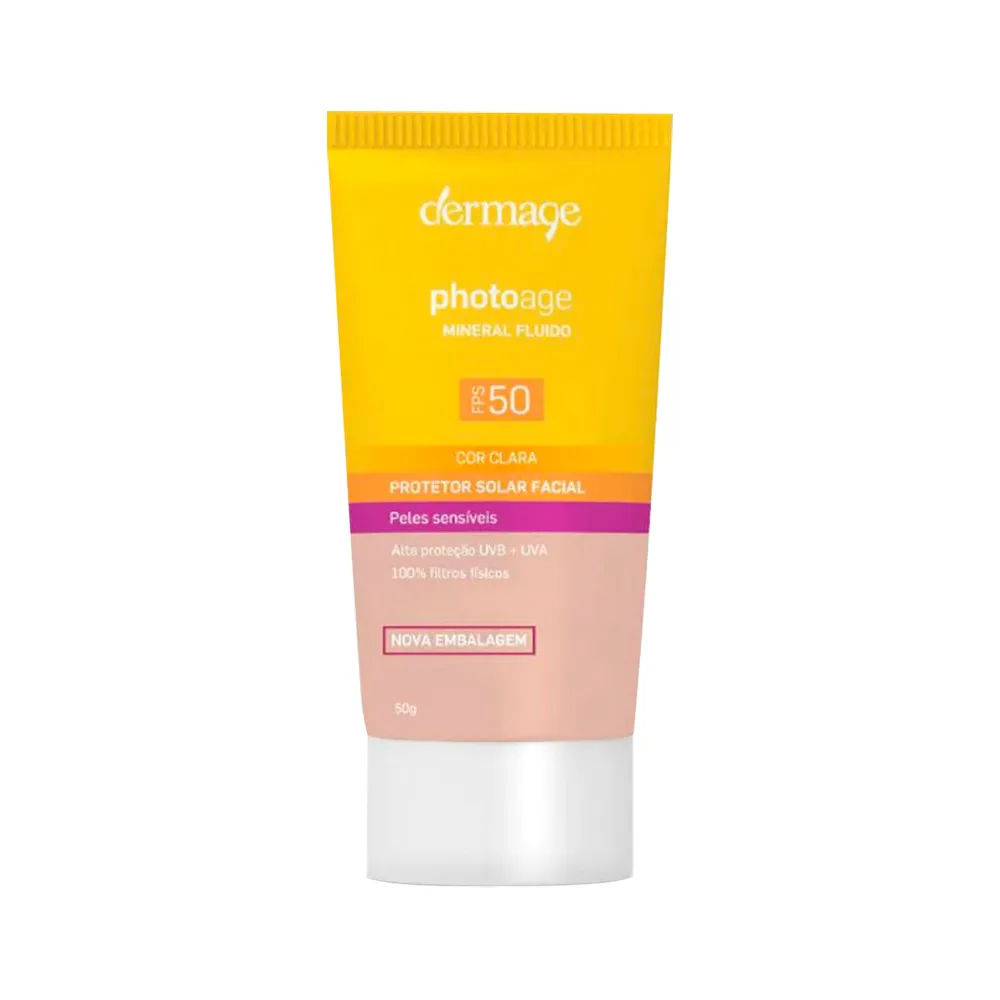 Protetor Solar Facial Cor Clara Dermage Photoage Mineral Fluido FPS50 50ml