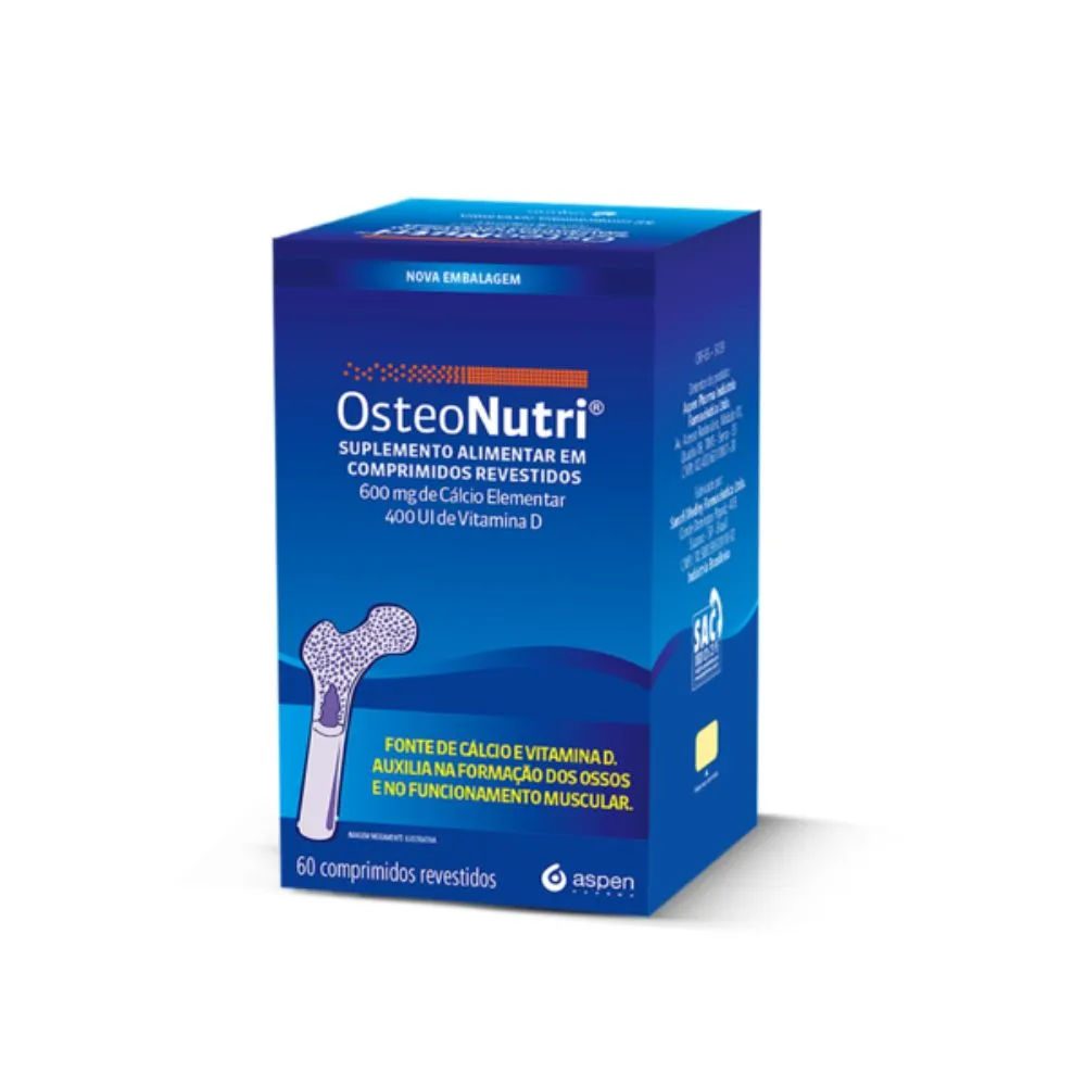 Osteonutri Com 60 Comprimidos Revestidos 600mg + 400ui