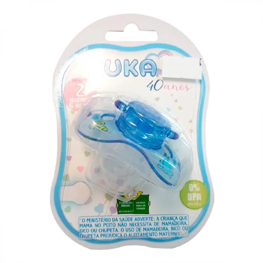 Chupeta Decorada Neon Bico Universal Nº 2 (maiores de 6 meses) Azul Kuka