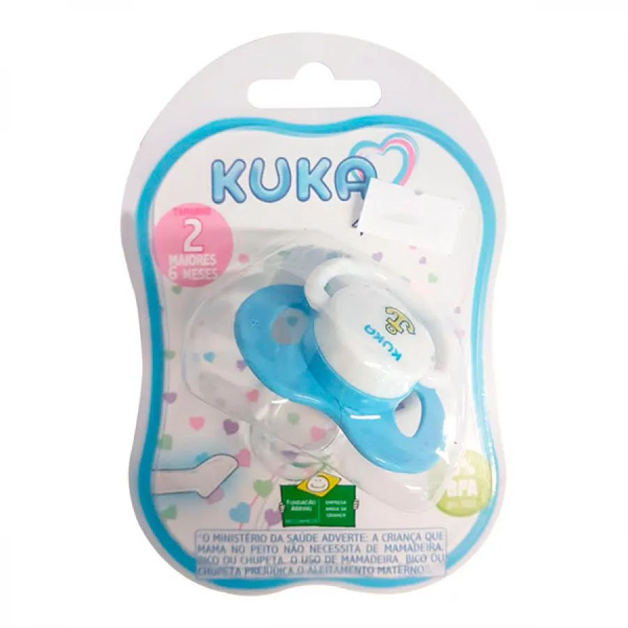Chupeta Kuka Decorada Plus Ortodontica Silicone N.2 Azul