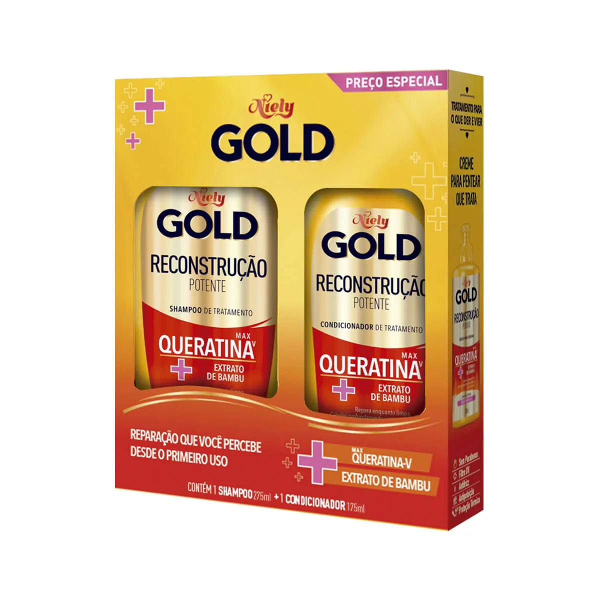 Kit Niely Gold Shampoo 300ml + Condicionador 200ml Queratina