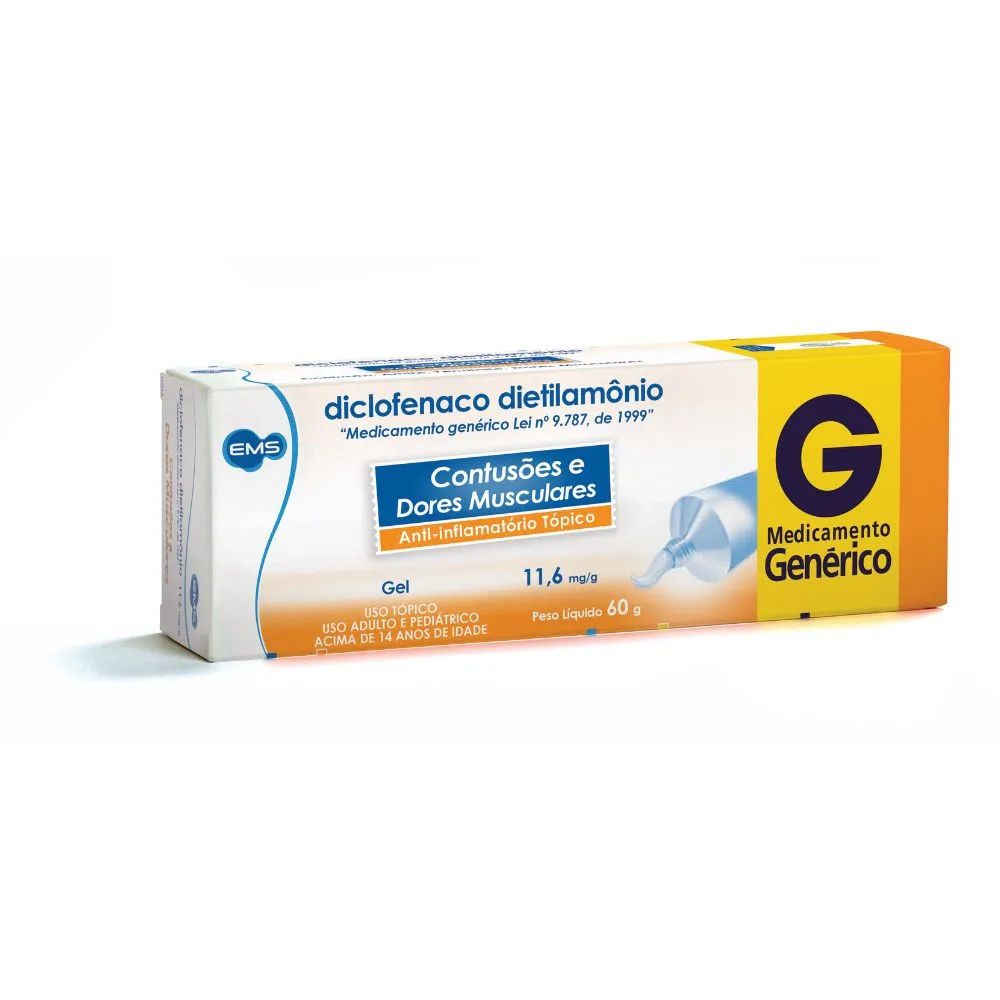 Gel Diclofenaco Dietilamônio Genérico EMS 60g