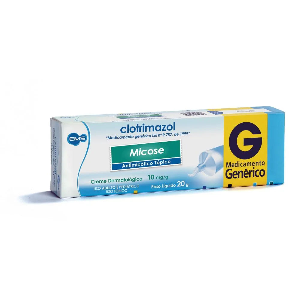 Creme Dermatológico Clotrimazol Genérico EMS 10mg/g 20g