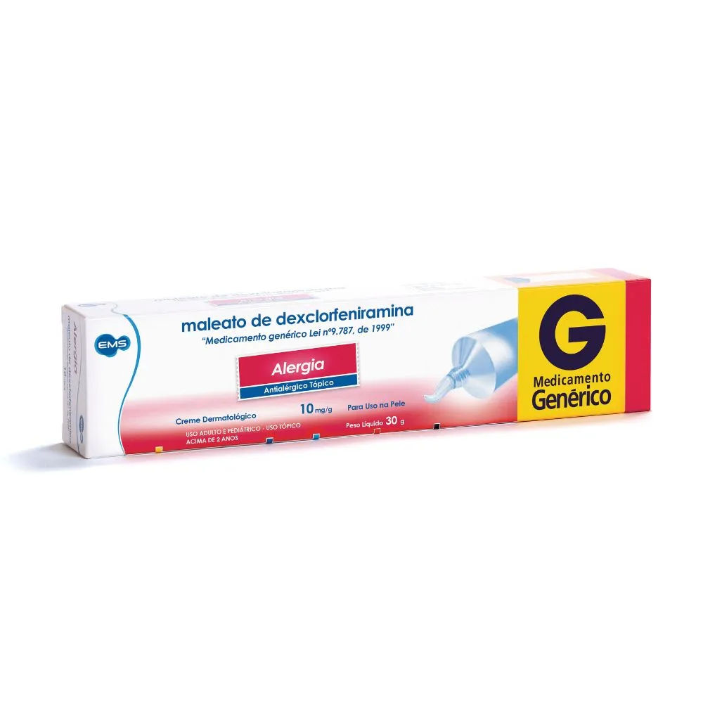 Pomada Dermatológica Dexclorfeniramina Genérico EMS 10mg/g 30g