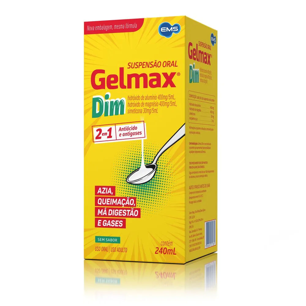 Gelmax Dim Simeticona Suspensão Oral 240ml EMS