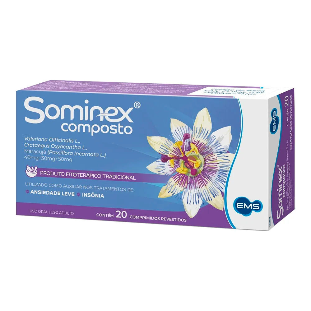 Sominex Composto Calmante Fitoterápico Sominex 20 comprimidos