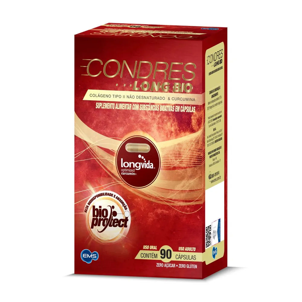 Condres Long Bio Colágeno Tipo II & Cúrcuma - 90 Cápsulas EMS