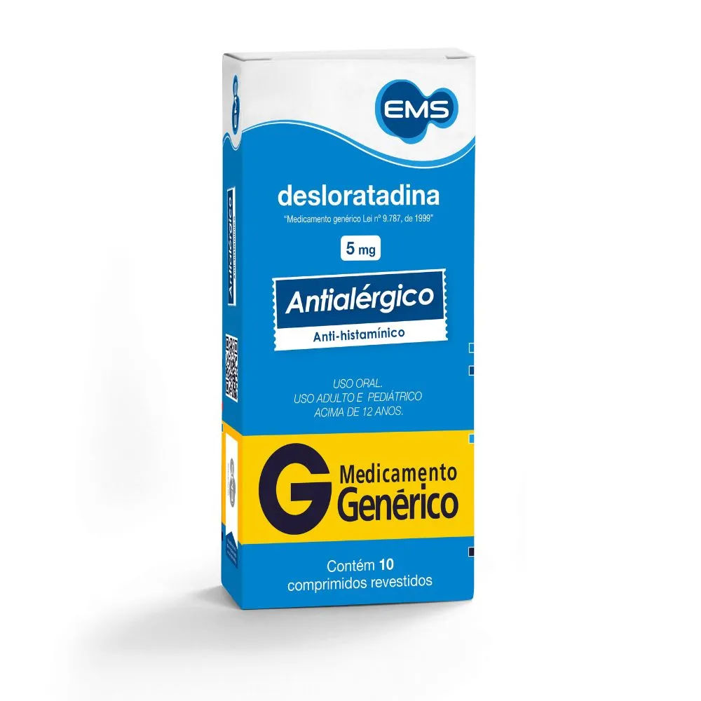 Desloratadina 5mg Genérico EMS 10 Comprimidos Revestidos