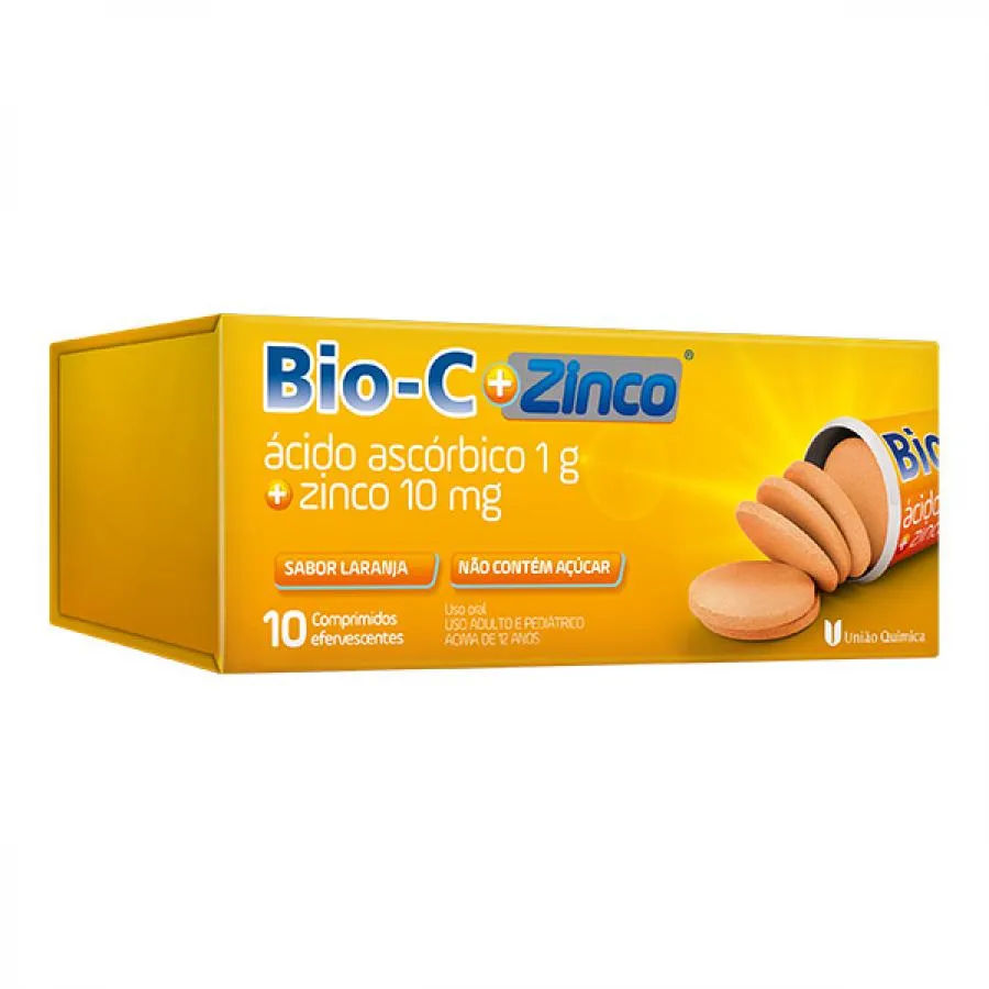 Bio-C + Zinco 1g + 10mg 10 Comprimidos Efervescentes União Química