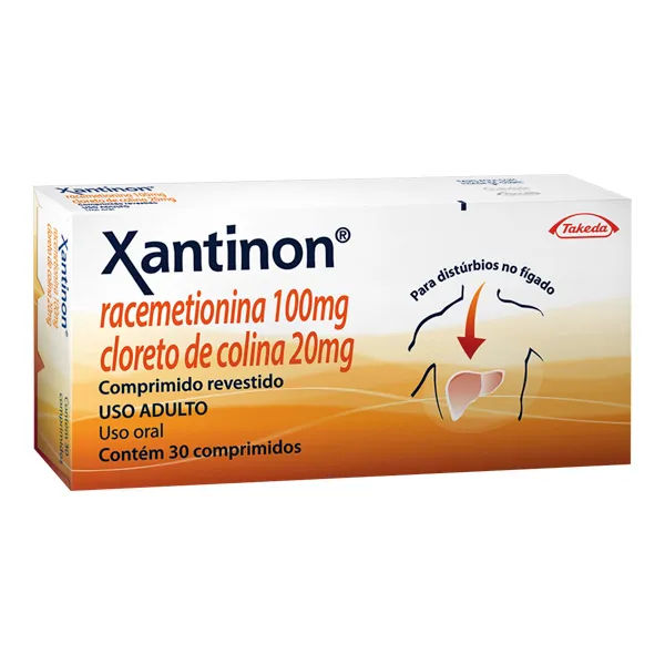 Xantinon 100mg + 20mg 30 Comprimidos Revestidos União Química