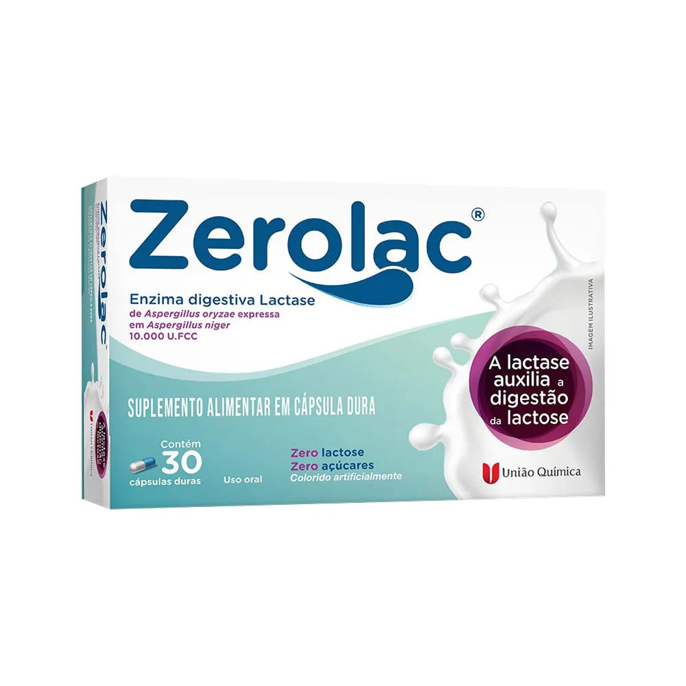 Zerolac 10 000 FCC 30 Cápsulas União Química