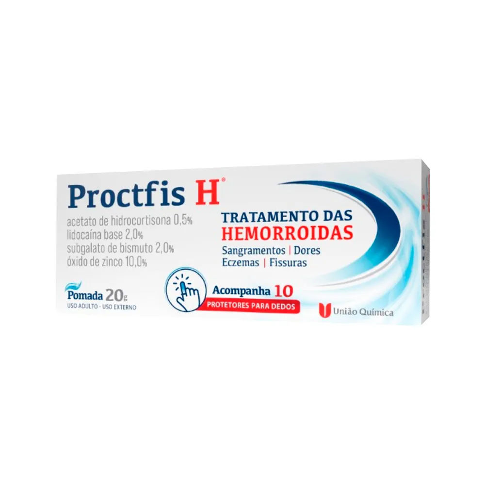 Pomada Para Tratamento De Hemorroidas Proctfis H 20gr + 10 Protetores  Para Dedos Uniao Quimica