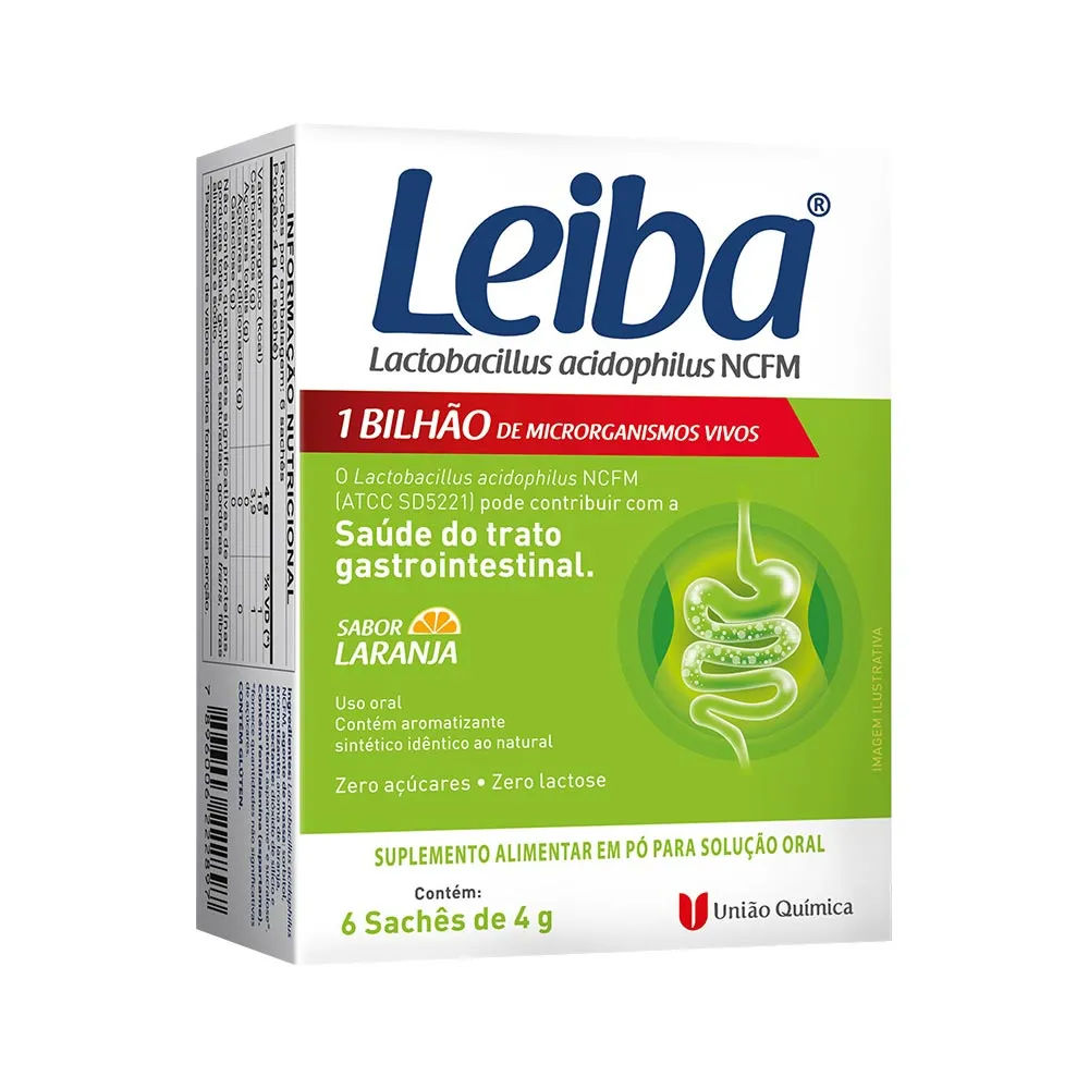 Leiba 6 Sachês Sabor Laranja União Química