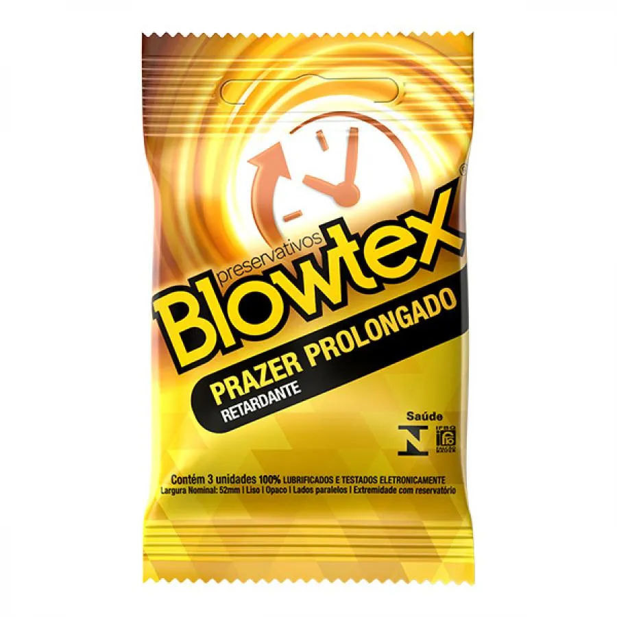 Preservativo Blowtex Prazer Prolongado Com 3 Unidades